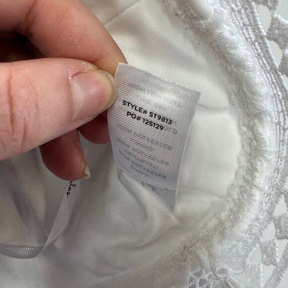 Lulus Top Womens Small White Love Abound Lace Cropped Off The Shoulder - Picture 10 of 10